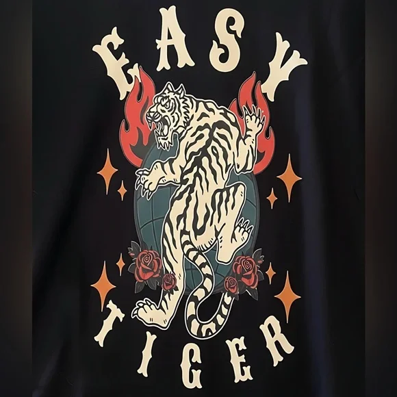 NEW! “Easy Tiger” Cotton Stretchy Graphic Tee! - Picture 3 of 3